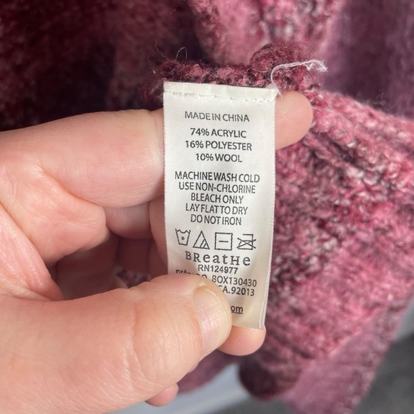 Prana Rhonda Open Duster Wool Blend Cardigan in Red/Pink Size S - Picture 10 of 13